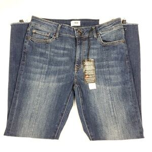NWOT m1858 Kristen Skinny Ankle Womens Jeans 8 Vented Hem Stretch Denim Blue